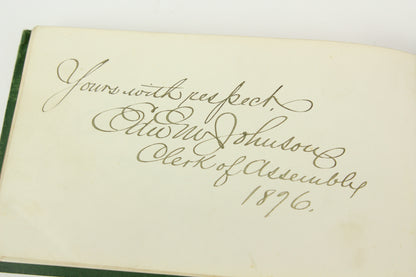 99th New York State Assembly Autograph Book, Belonging to J.E.B. Santee, 1876