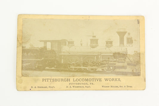 Antique Pittsburgh Locomotive Works Railroad Photograph Card - 3.25 x 5.5"