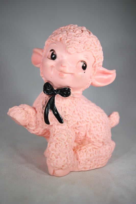 Pink Lamb Vinyl Squeak Toy