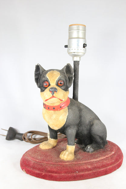 Boston Terrier Plaster Dog Lamp