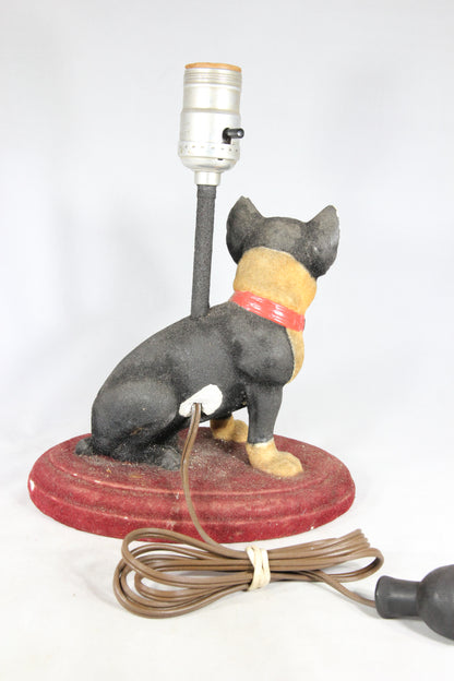 Boston Terrier Plaster Dog Lamp