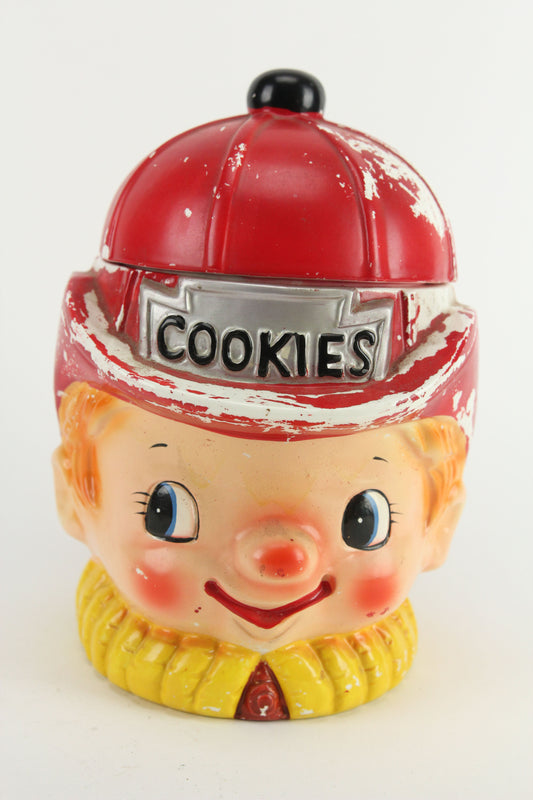 Firefighter Fireman Painted Ceramic Cookie Jar