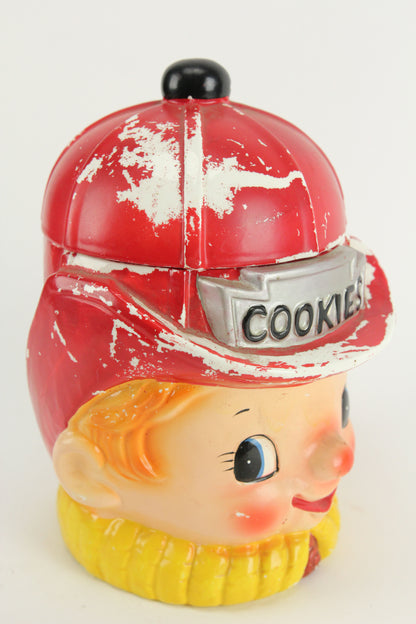 Firefighter Fireman Painted Ceramic Cookie Jar
