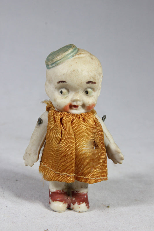 Bisque Bell Boy Doll, Made in Occupied Japan, 3"