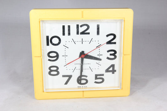 General Electric Yellow Electric Kitchen Wall Clock