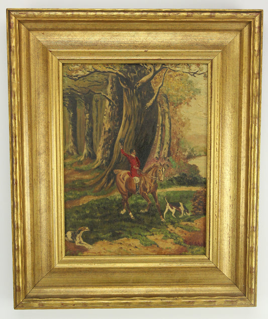 Oil on Canvas Painting of a Forest Scene, Signed Marshall - 14.5 x 17.5"