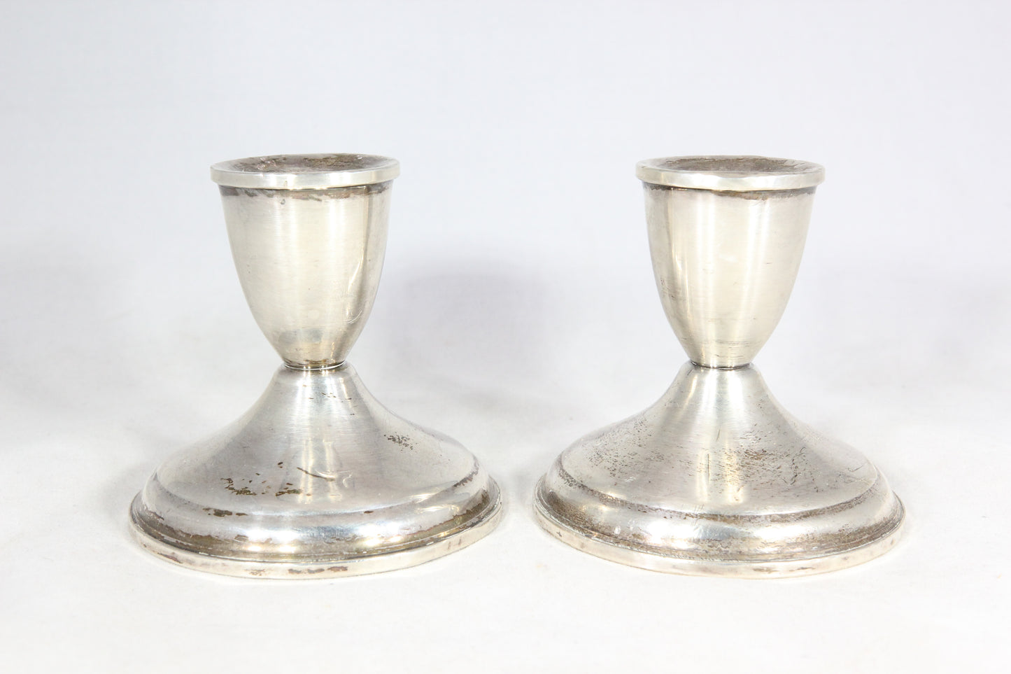 Pair of Weighted Sterling Silver Duchin Creation 3.5" Candlesticks