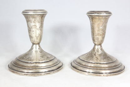 Pair of Weighted Sterling Silver Towle 4.25" Candlesticks