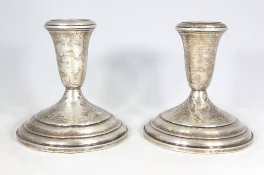 Pair of Weighted Sterling Silver Towle 4.25" Candlesticks