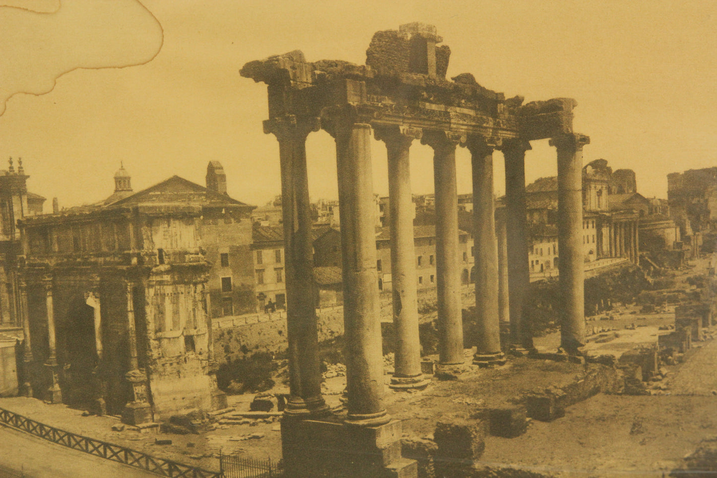 Antique Framed Photograph Print of the Forum Ruins, Rome, Italy - 16 x 11"