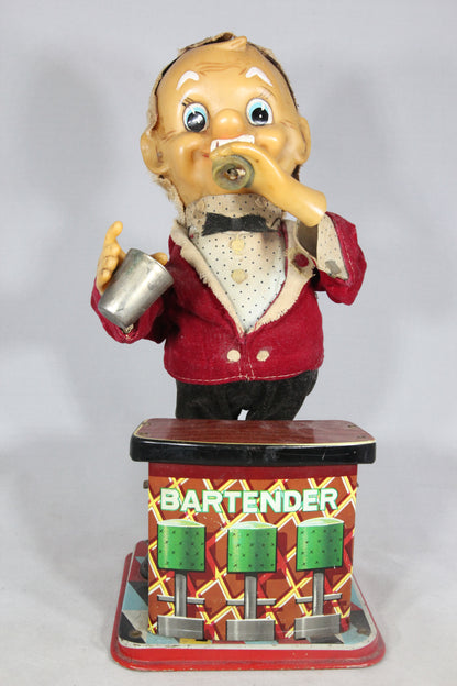 Bartender Battery Operated Tin-Lithograph Toy, Made in Japan