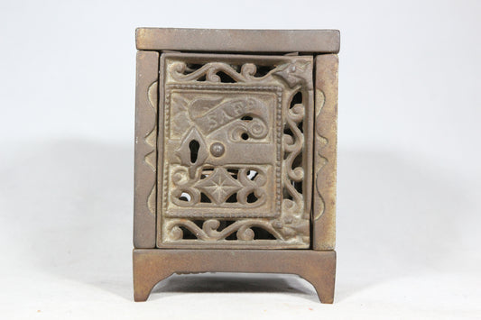 Antique Cast Iron Safe Coin Bank, 1896