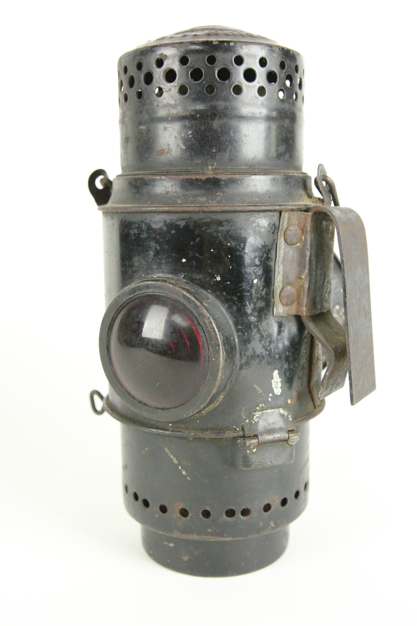 E.T. Wright & Co., Hamilton, Ontario Red and Clear Lens Railroad Oil Lantern