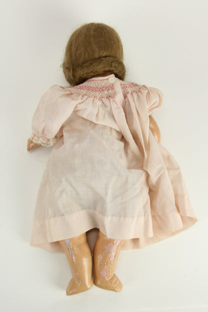 Antique American Character Co. Composition Doll with Wig and Sleep Eyes, 16"