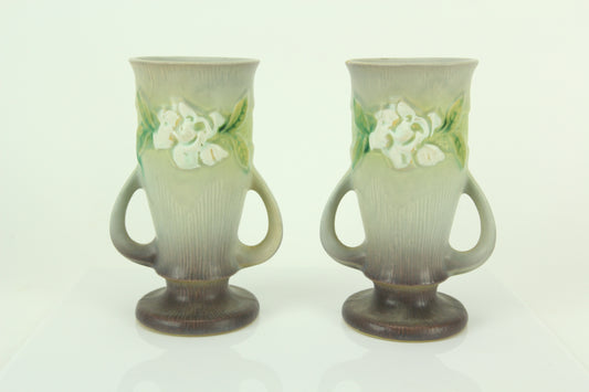 Roseville Pottery 682-6" USA Gardenia Bud Vases, Pair