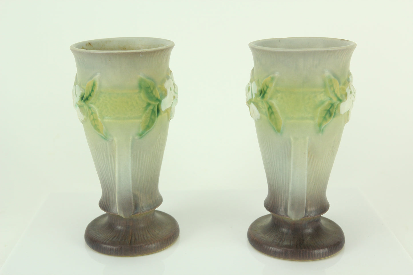 Roseville Pottery 682-6" USA Gardenia Bud Vases, Pair