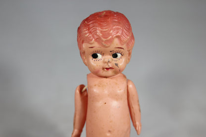Handpainted Celluloid Flapper Kewpie Doll Made in Japan, 4.5"