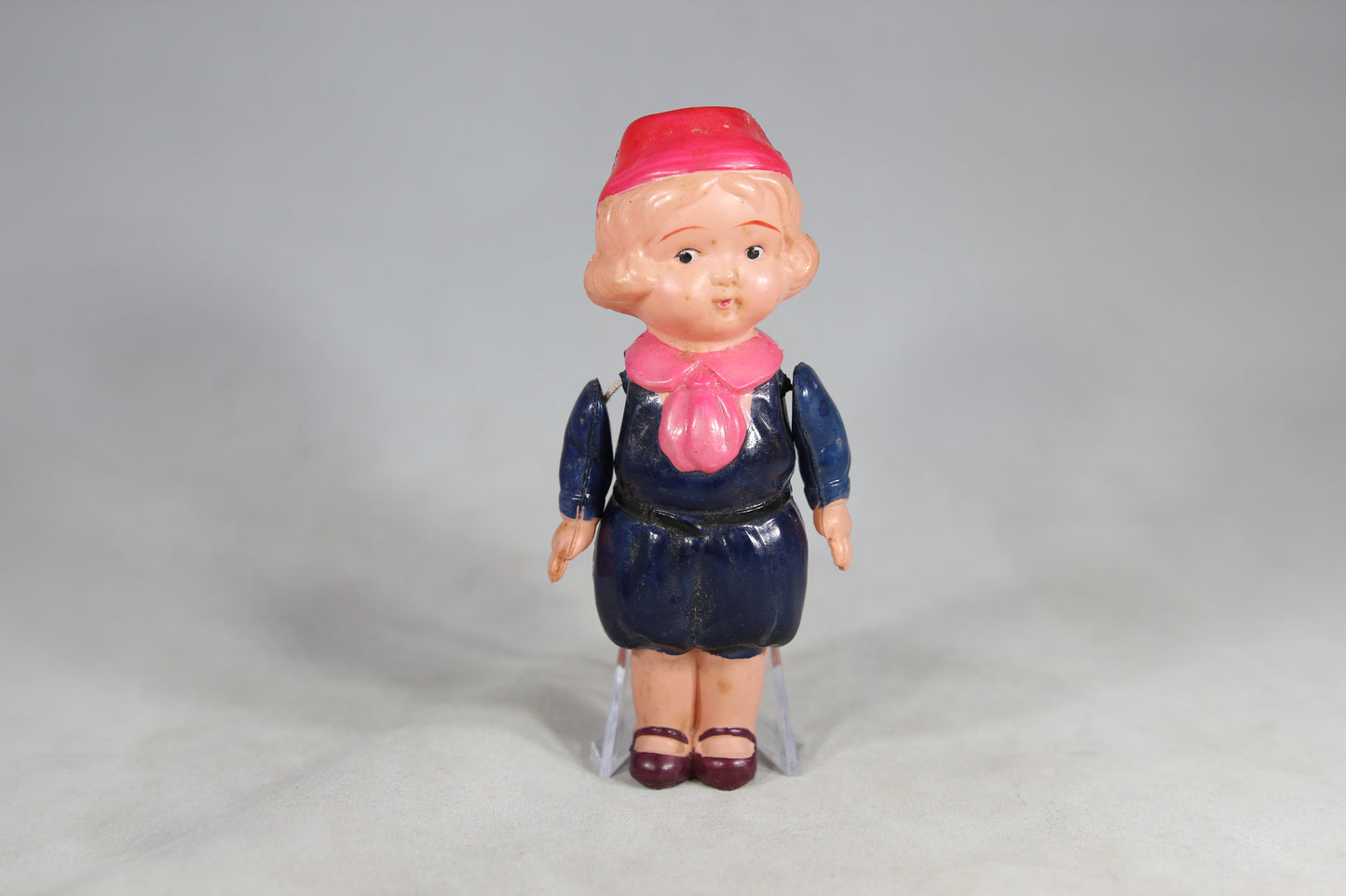 Handpainted Celluloid School Girl Kewpie Doll Made in Japan, 5"
