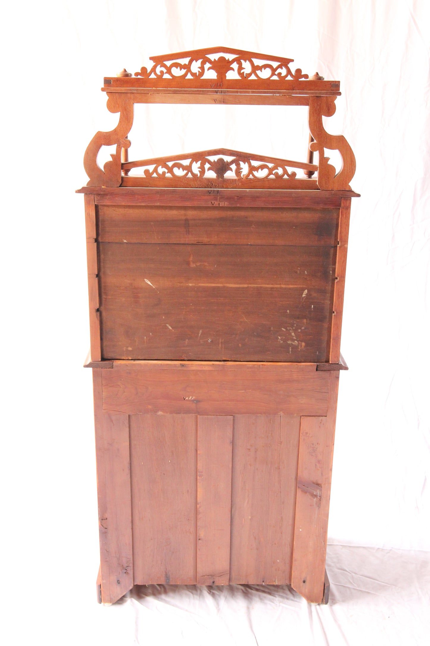 Victorian Ladies Drop Down Secretary Writing Desk with What-Not Shelf