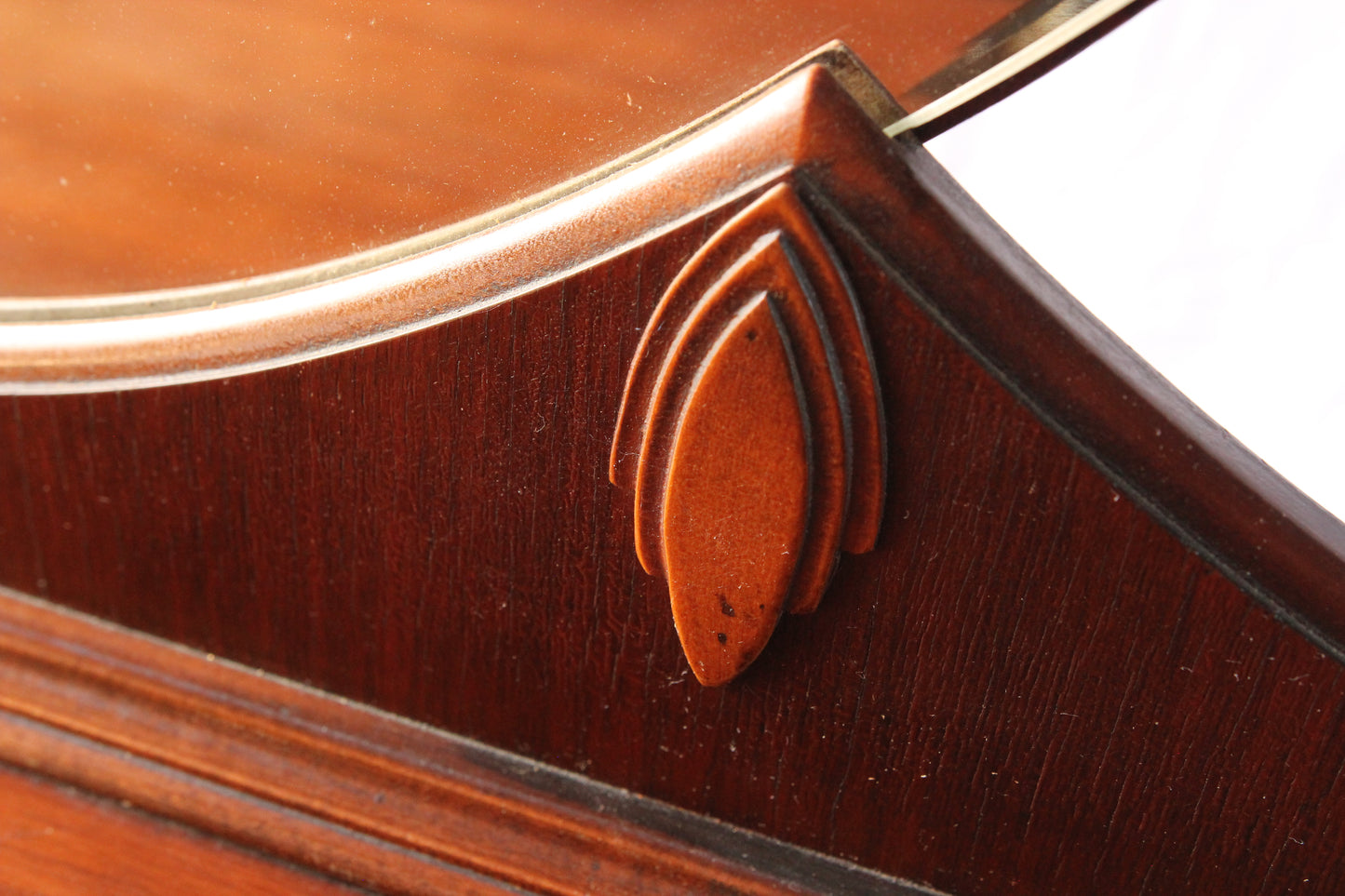 Art Deco Four Drawer Low-Chest Dresser with Mirror and Bakelite Pulls