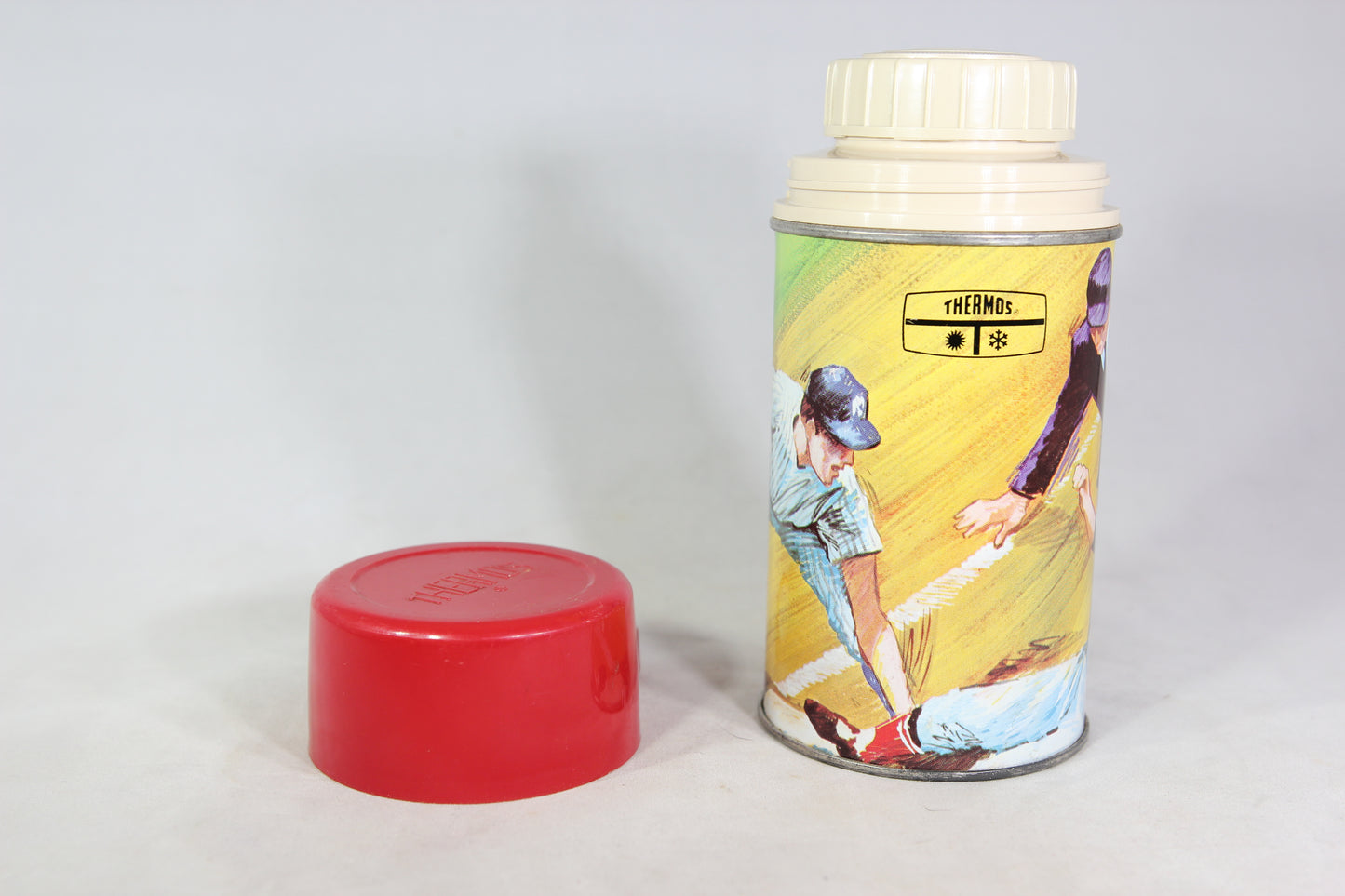 Play Ball Magnetic Game Lunch Kit Thermos Brand Metal Lunchbox, 1969 (With Thermos!)