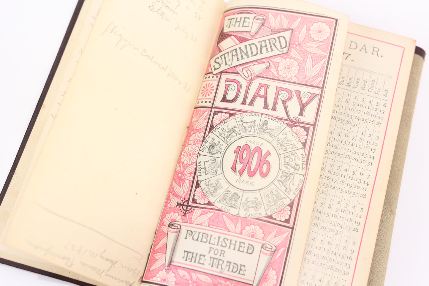 Handwritten 1906 Diary Journal of John E. Bowen, Adamsville, MA