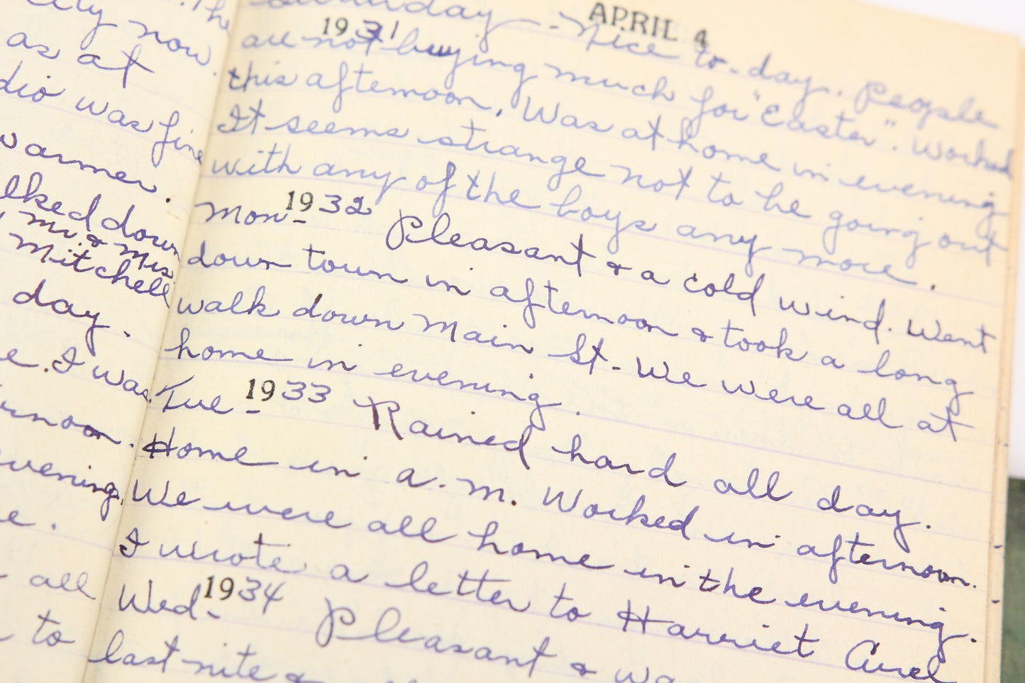 Depression Era 1931-1935 Five Year Diary Journal of Ethel G. Taylor, Keene, NH