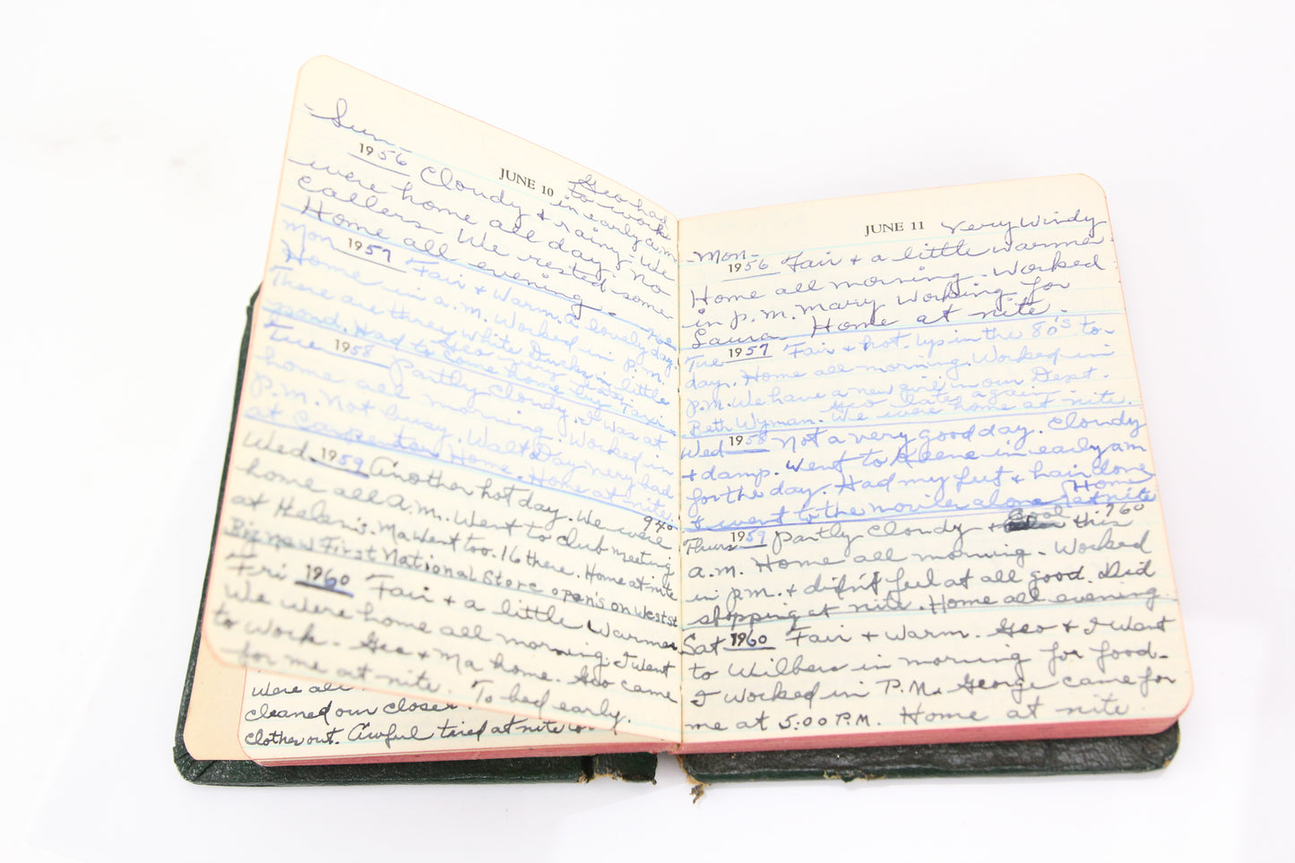 Handwritten 1956-1960 Five Year Diary Journal of Ethel G. Taylor, Keene, NH