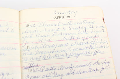 Handwritten 1963-1967 Five Year Diary Journal of Gertrude J. Domina, Keene, NH