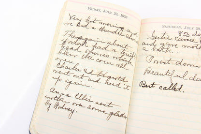 Handwritten 1938 Diary Journal of Unknown Individual, Likely from NH