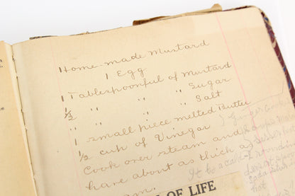 Antique Handwritten Recipe Cookbook Baking and Scrapbook, Circa 1900