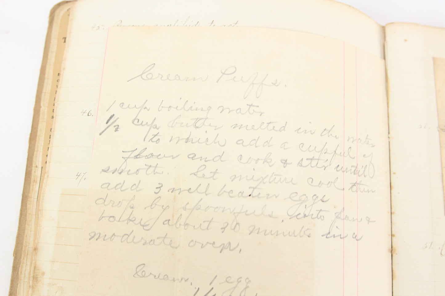 Antique Handwritten Recipe Cookbook Baking and Scrapbook, Circa 1885