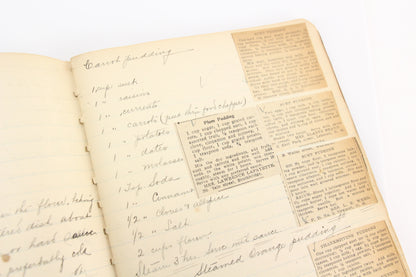 Antique Handwritten Recipe Cookbook Baking and Scrapbook, Circa 1890