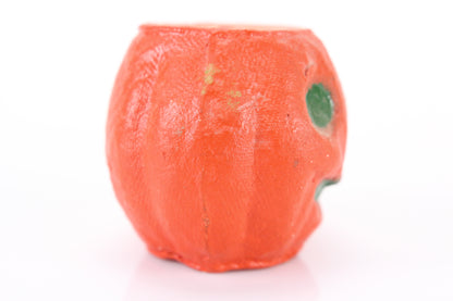 Vintage Papier Mache Jack-O-Lantern Halloween Pumpkin Candy Bucket, 2.5"