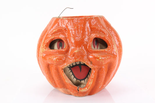 Vintage Papier Mache Choir Boy Jack-O-Lantern Halloween Pumpkin Bucket, 7"