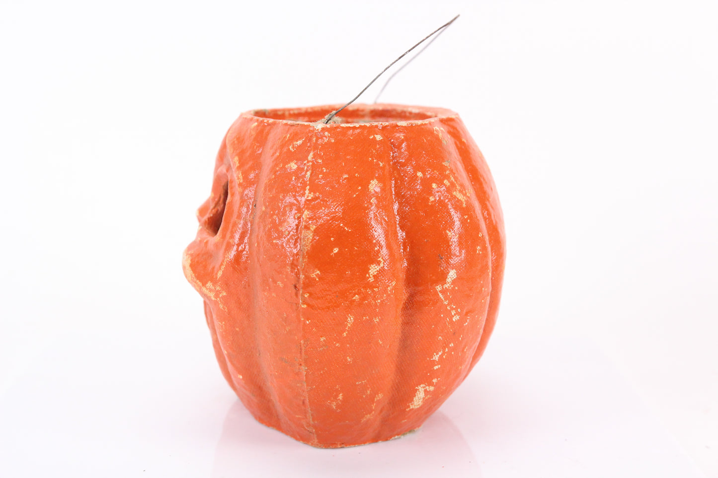 Vintage Papier Mache Choir Boy Jack-O-Lantern Halloween Pumpkin Bucket, 5.5"