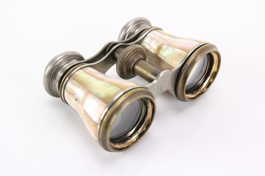 Antique La Ville Mother of Pearl and Brass Opera Glasses, Paris, France