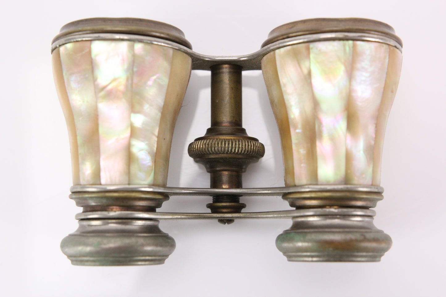 Antique La Ville Mother of Pearl and Brass Opera Glasses, Paris, France