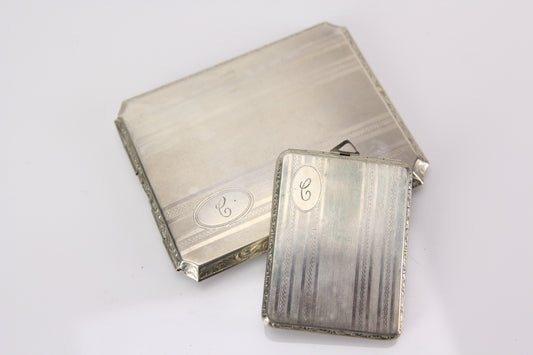 Matching Monogrammed "C" Cigarette Case and Compact by M.S.P. Co.