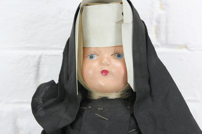 One-Armed Our Little Sister Composition Nun Doll, 13"