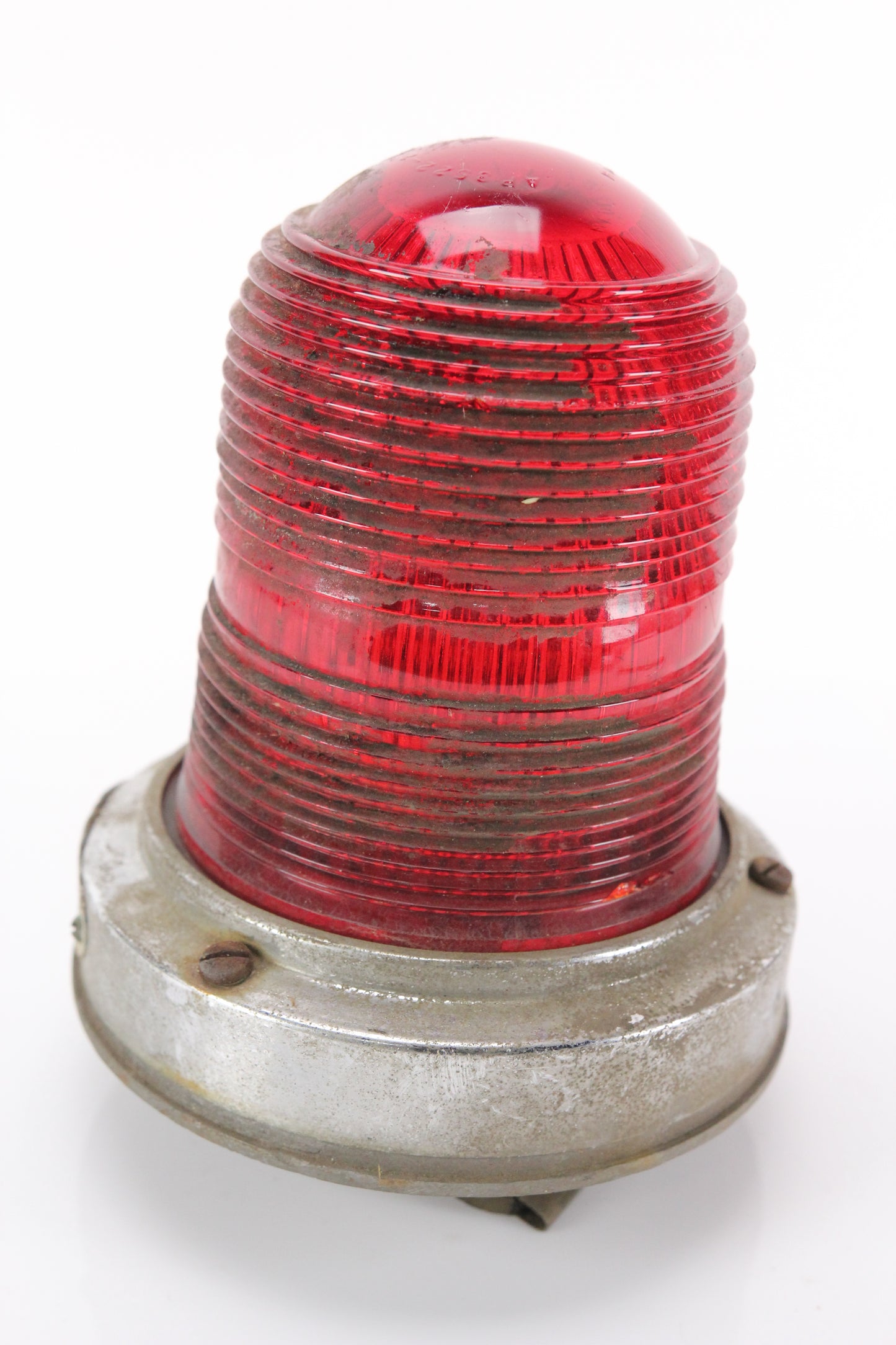 Antique Emergency Ambulance Light with Red Glass Lens