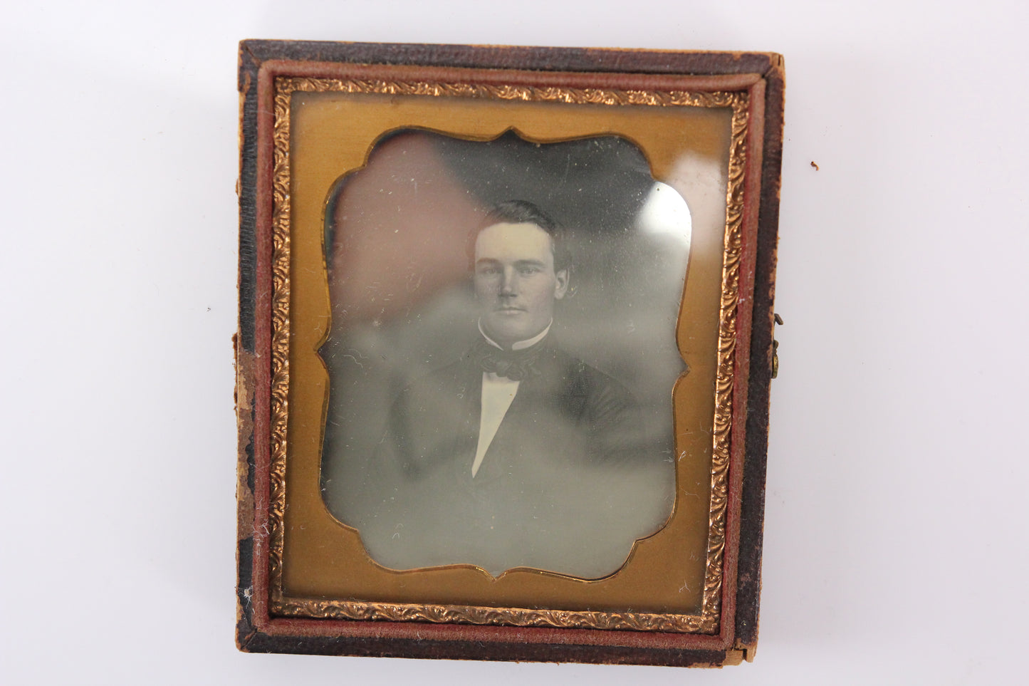 Daguerreotype Photograph of a Handsome Young Man in Half Case (1/6th Plate)