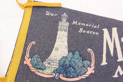 Mount Greylock War Memorial Beacon, Massachusetts Vintage Pennant - 25"