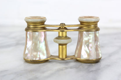 Le Fils Paris Mother of Pearl and Brass Opera Glasses with Case