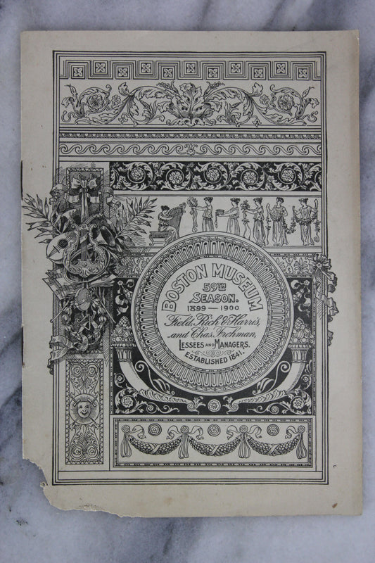 Antique Playbill from Boston Museum, Week of September 11, 1899