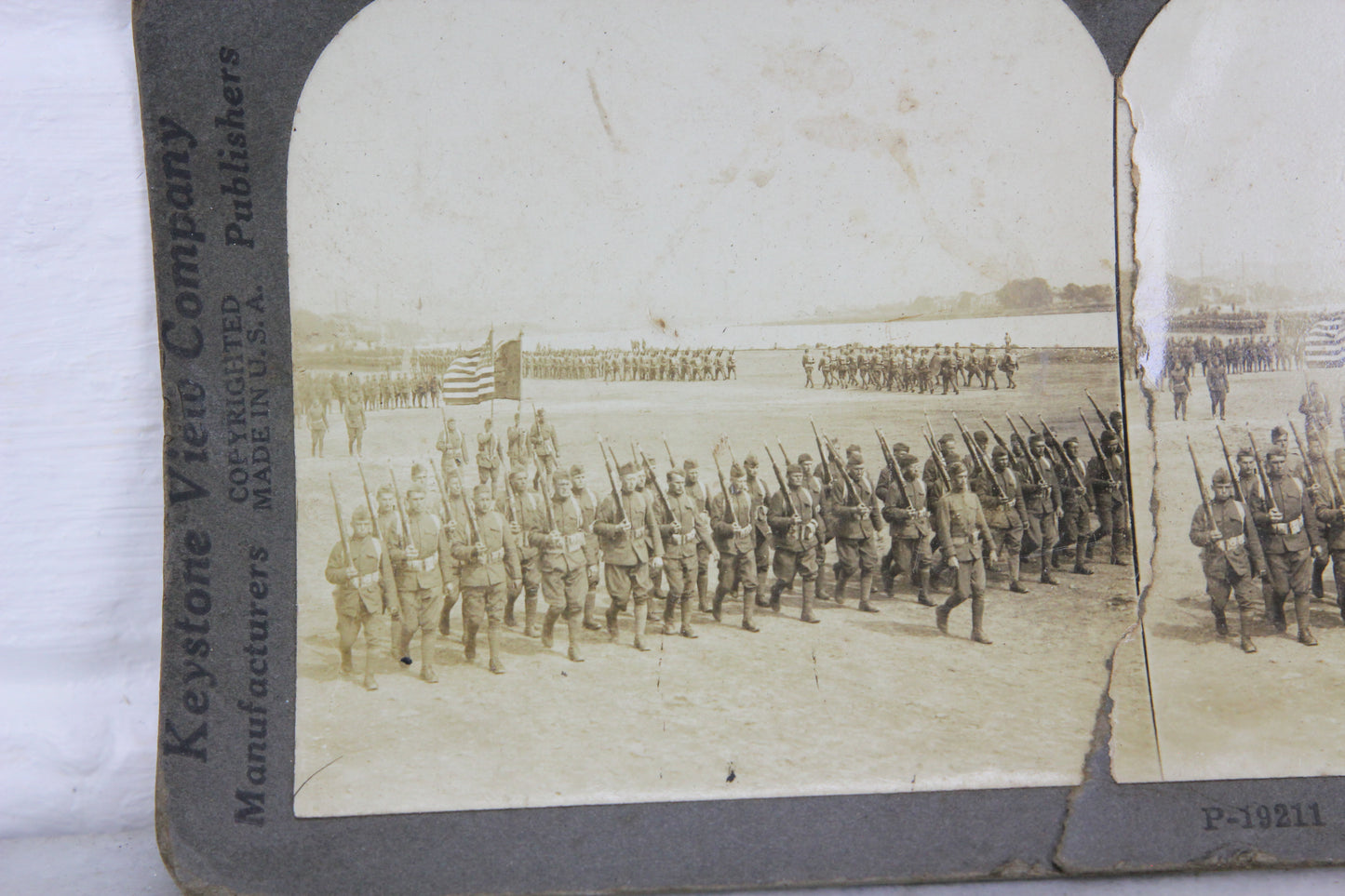 U.S. Soldiers in Germany, 23rd Infantry on Review - Keystone Stereo Card
