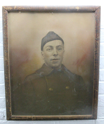 Framed Portrait Photograph of an Unidentified World War I Era Soldier - 17.5" x 21.5"