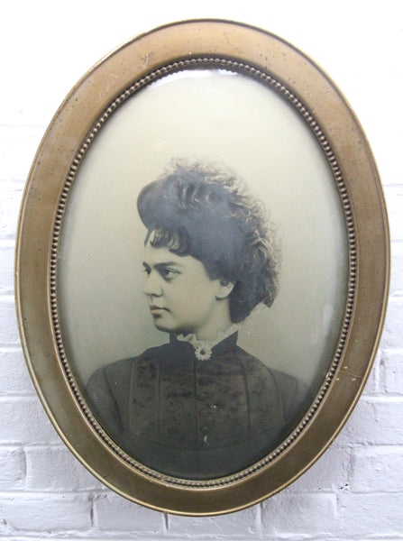 Portrait Photograph of a Beautiful Victorian Woman in Bubble Frame - 16.5" x 22.5"