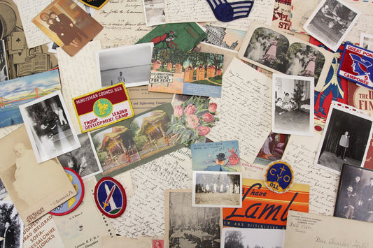 Ephemera Pack Grab Bag - Postcards, Photos, Letters, Patches, & More