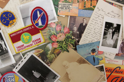 Ephemera Pack Grab Bag - Postcards, Photos, Letters, Patches, & More
